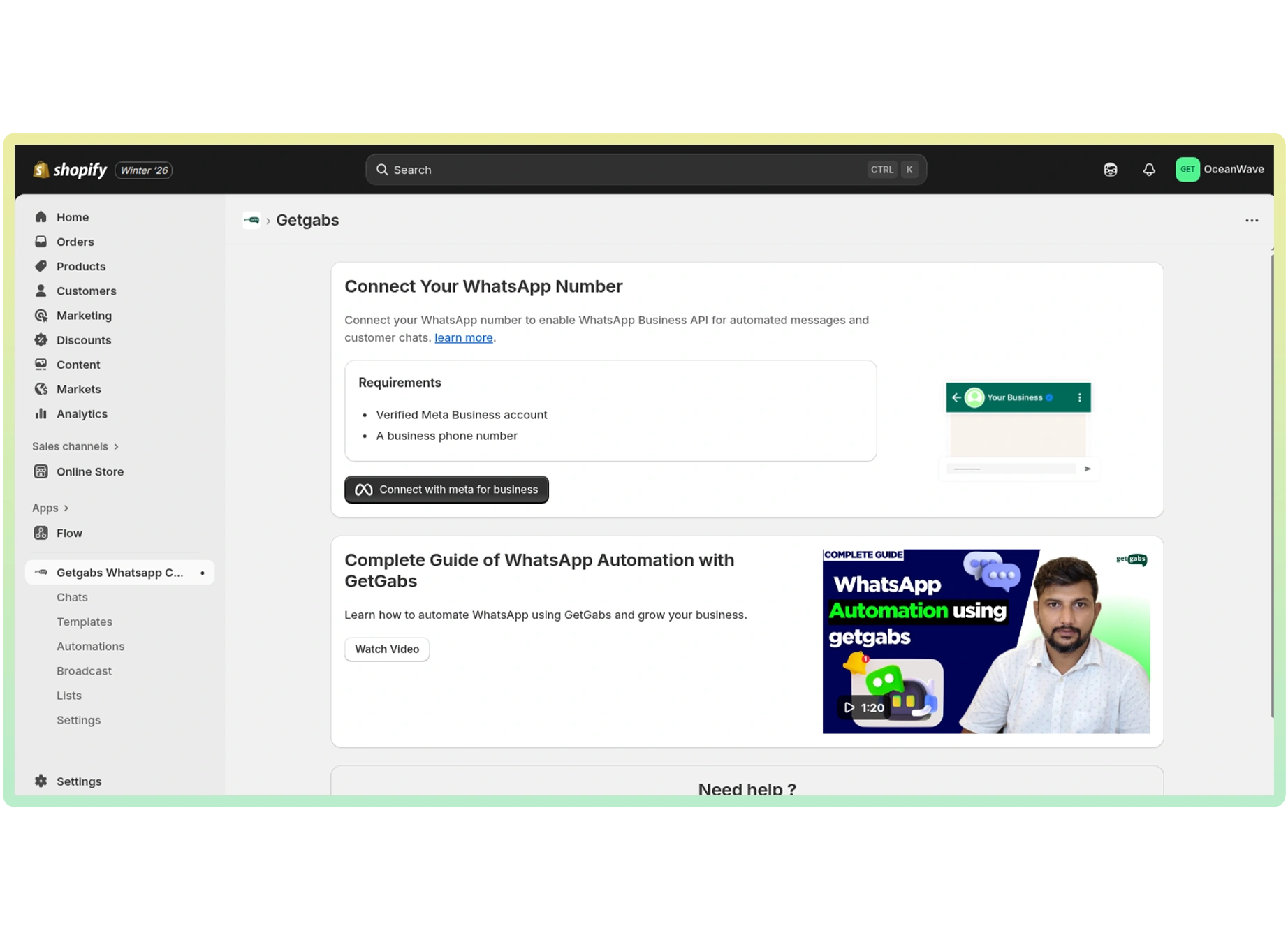 Connect Getgabs Account