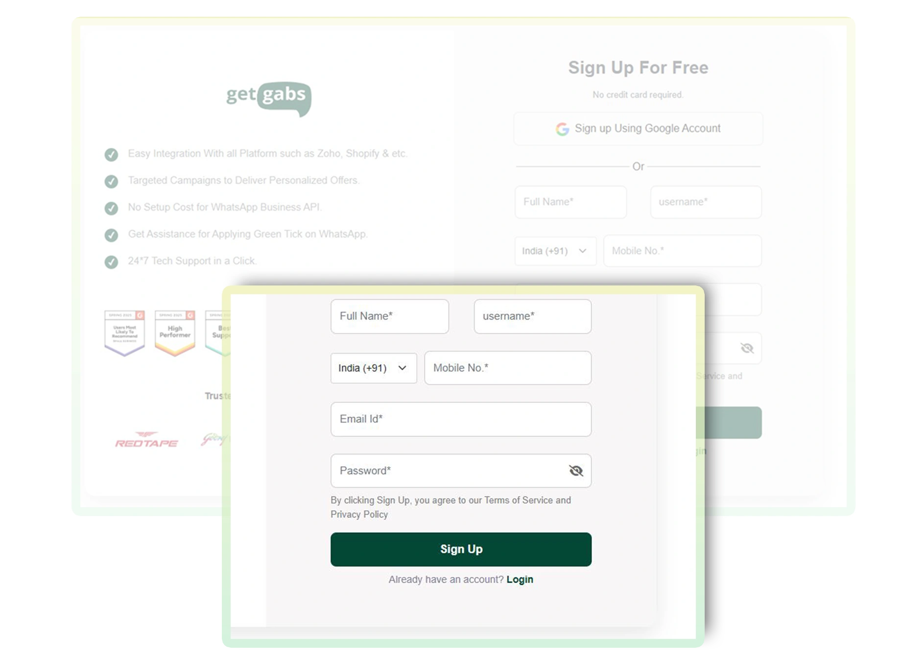 Getgabs Dashboard