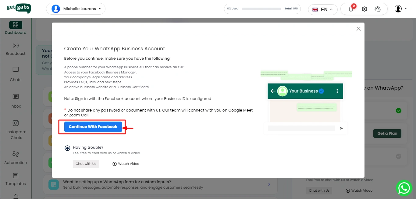 Continue With Facebook