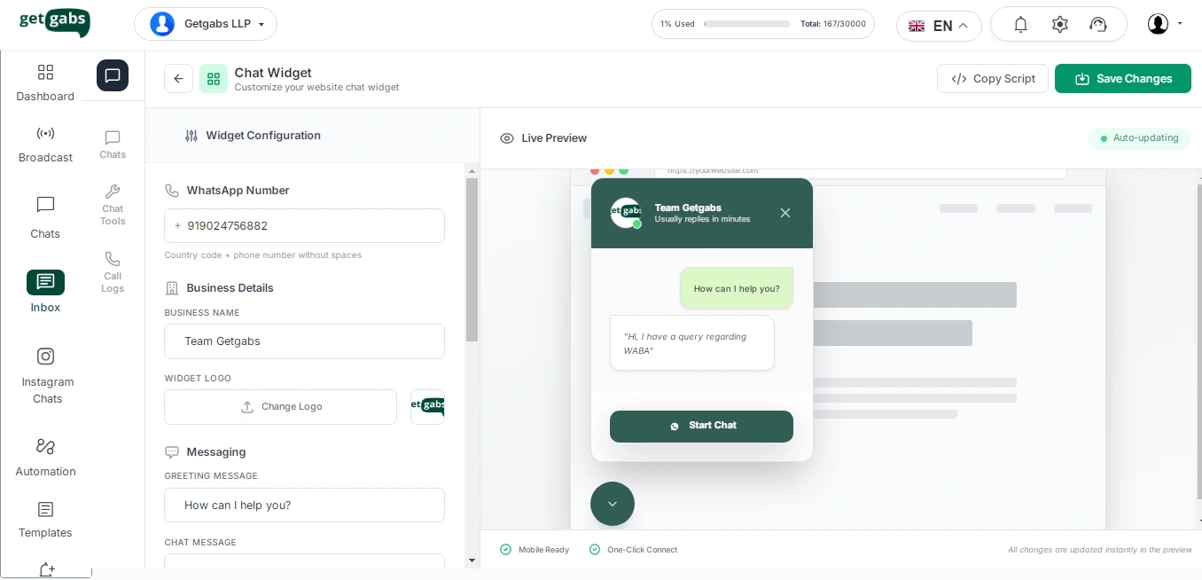 Customize Chat Button