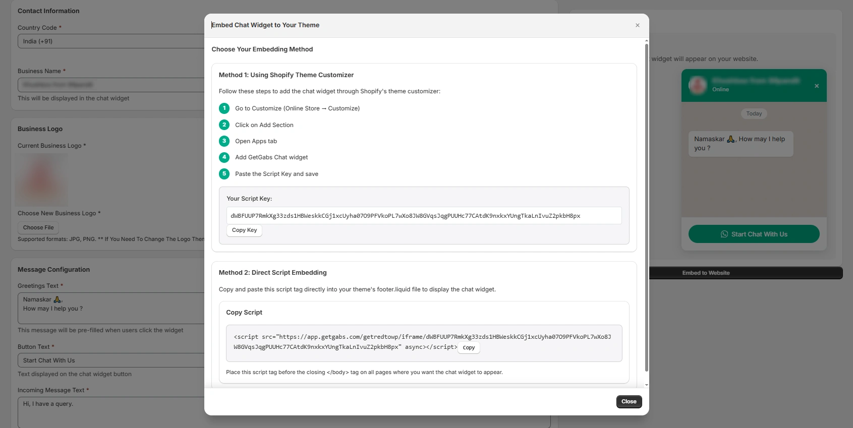 Copy the Script Code