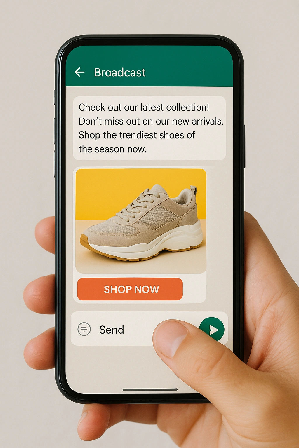 Create message and send